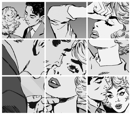 collection of portraits of young couples in loveの写真素材