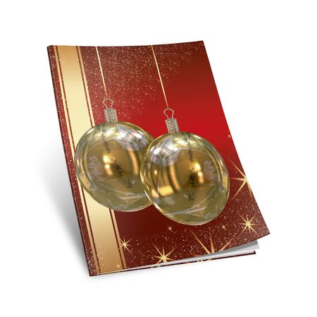3D Christmas balls picture bookの写真素材