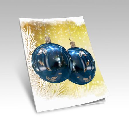 3D Christmas balls picture bookの写真素材