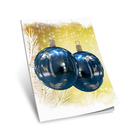 3D Christmas balls picture bookの写真素材