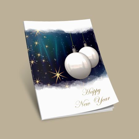 3D Christmas balls picture bookの写真素材