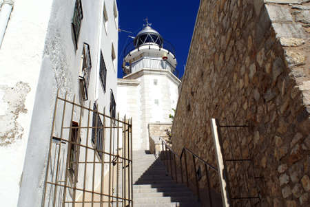 Lighthouse in Peniscola (Castellon) Costa Azahar, the Baix Maestratの写真素材
