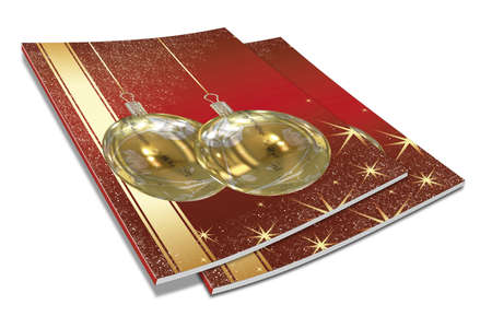 3D Christmas balls picture bookの写真素材