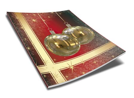 3D Christmas balls picture bookの写真素材
