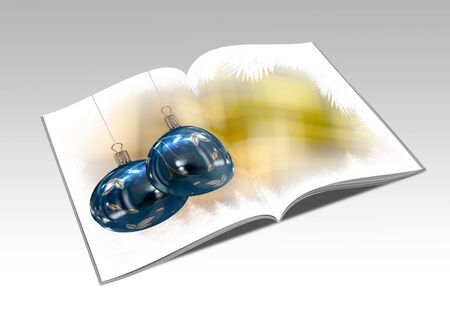 3D Christmas balls picture bookの写真素材