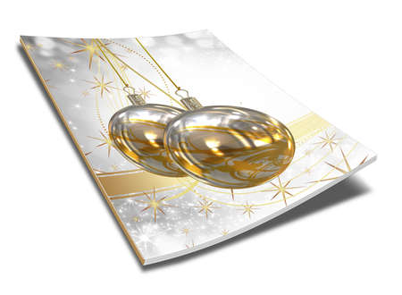 3D Christmas balls picture bookの写真素材