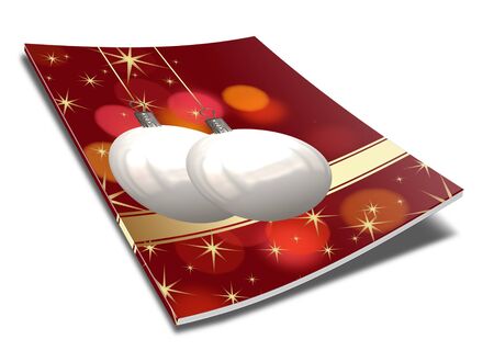 3D Christmas balls picture bookの写真素材