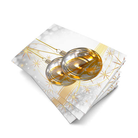 3D Christmas balls picture bookの写真素材