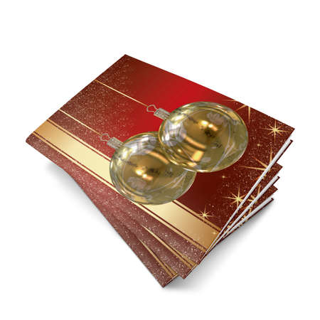 3D Christmas balls picture bookの写真素材