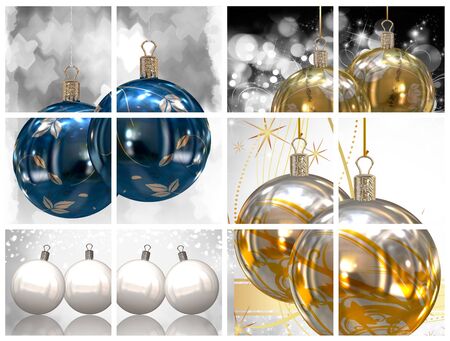 Collection of Christmas balls picturesの写真素材