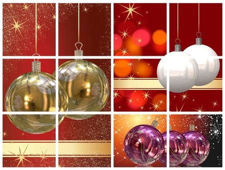 Collection of Christmas balls picturesの写真素材