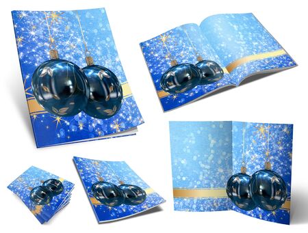 Collection of Christmas balls picture booksの写真素材