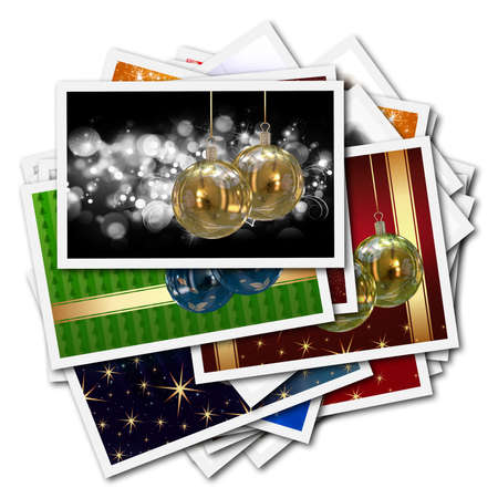 Christmas balls collage background