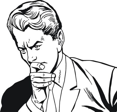 illustration of a businessman, drawn in comic styleの写真素材