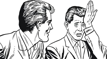 illustration of a businessman, drawn in comic styleの写真素材