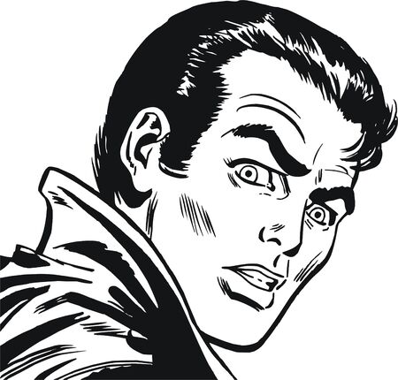illustration of a businessman, drawn in comic styleの写真素材