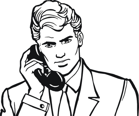 illustration of a businessman, drawn in comic styleの写真素材
