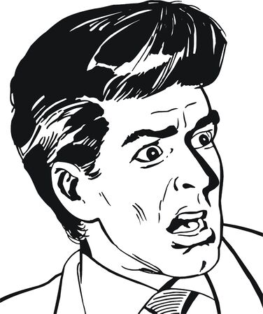 illustration of a businessman, drawn in comic styleの写真素材