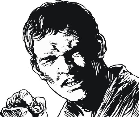 illustration of a businessman, drawn in comic styleの写真素材