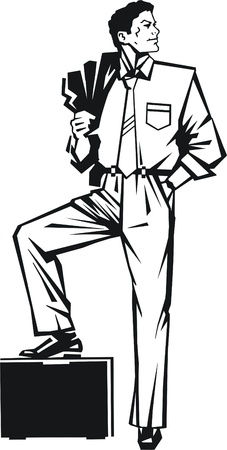 illustration of a businessman, drawn in comic styleの写真素材