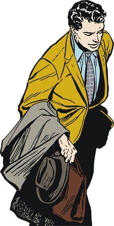 illustration of a businessman, drawn in comic styleの写真素材