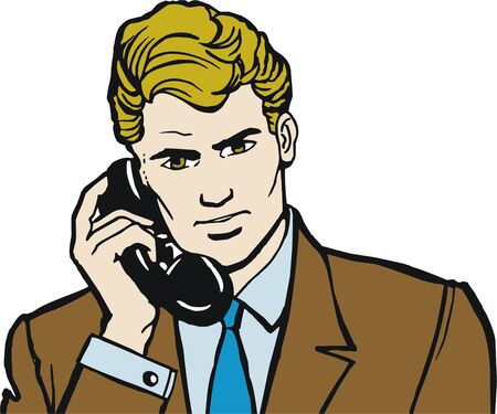 illustration of a businessman, drawn in comic styleの写真素材