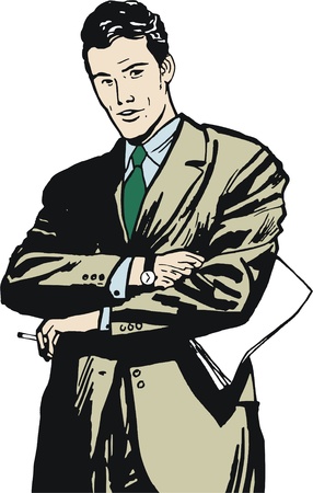 illustration of a businessman, drawn in comic styleの写真素材