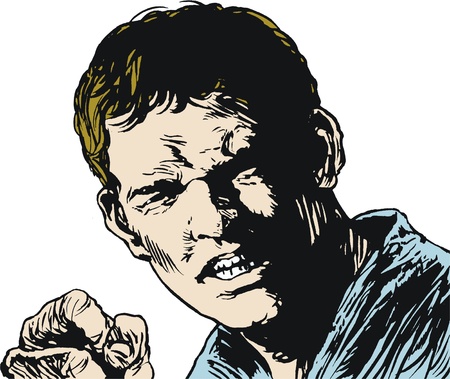 illustration of a businessman, drawn in comic styleの写真素材