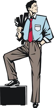 illustration of a businessman, drawn in comic styleの写真素材