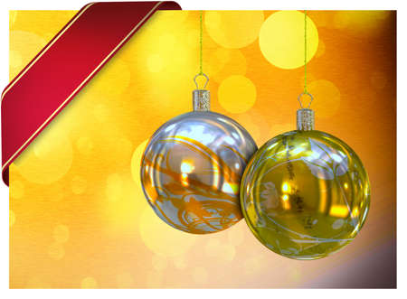 Christmas balls card illustration の写真素材