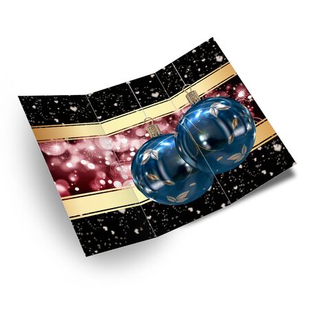 Christmas balls card illustration の写真素材