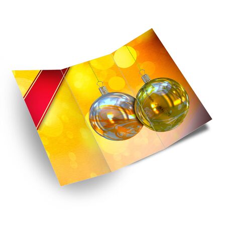 Christmas balls card illustration の写真素材
