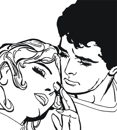 Illustration of couple of loversの写真素材