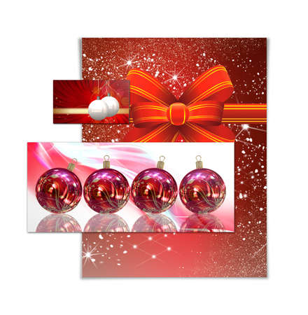Christmas balls card illustration の写真素材
