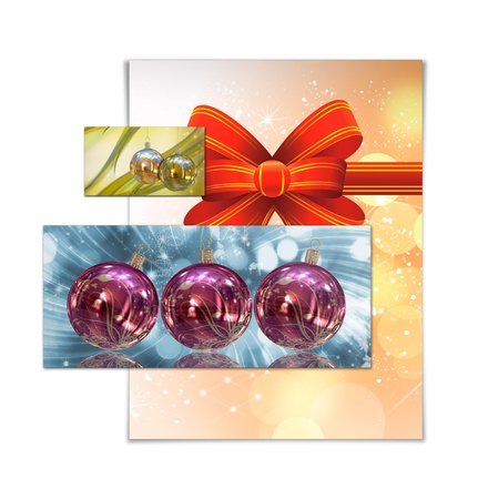 Christmas balls card illustration の写真素材