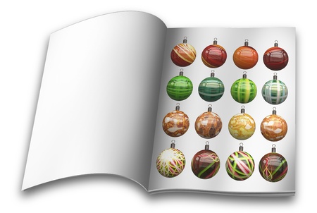 Collection of Isolated Christmas balls picture booksの写真素材