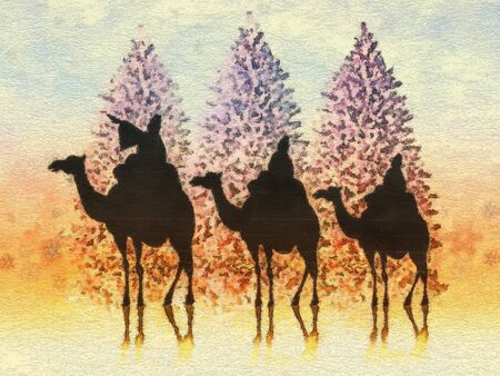 Christmas balls card illustration の写真素材