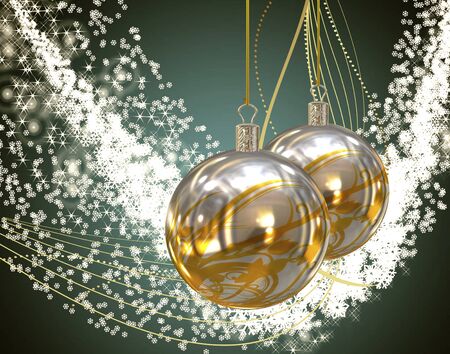Christmas balls card illustration の写真素材