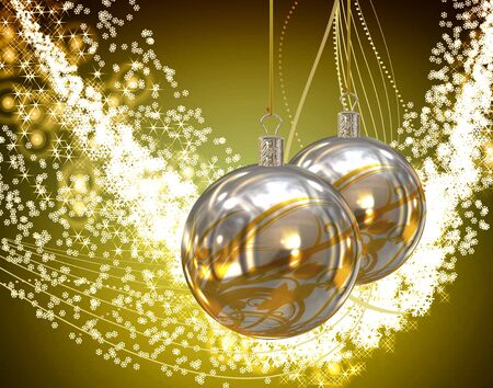Christmas balls card illustration の写真素材