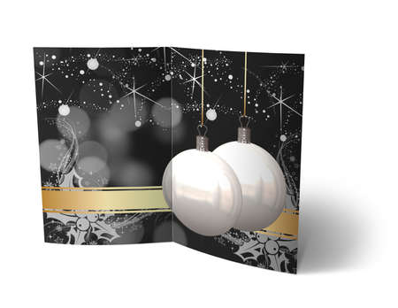 isolated 3d Christmas Balls brochure, Card Illustrationの写真素材