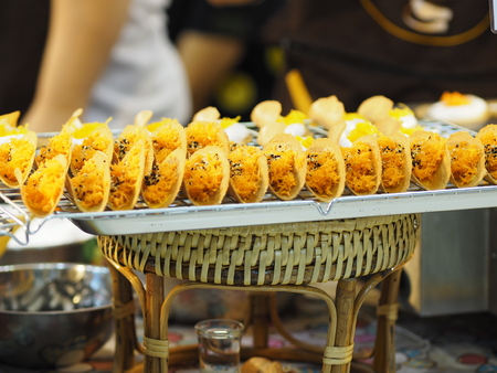 Thai Crispy Pancake delicious foodの写真素材