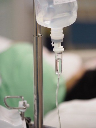 Saline bag Ward in hospitalの写真素材