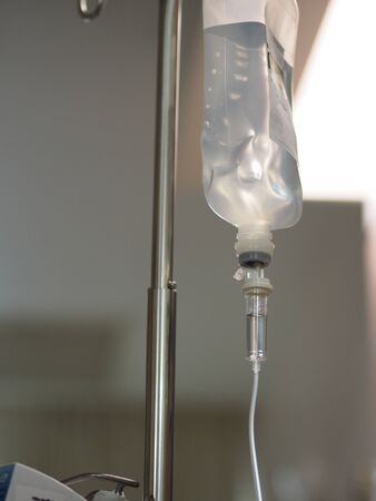 Set IV solution in pediatric patient hand in the hospitalの写真素材