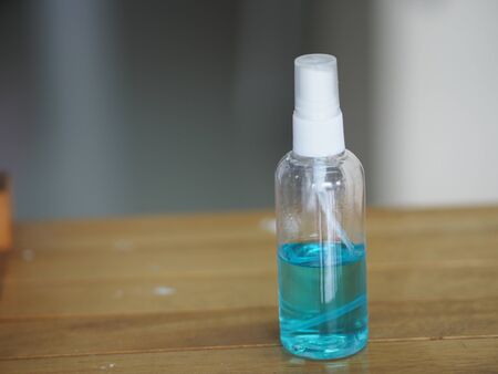 alcoholic in clear spray plastic bottle, washing clean dirty to prevent germs protect colona virus,...