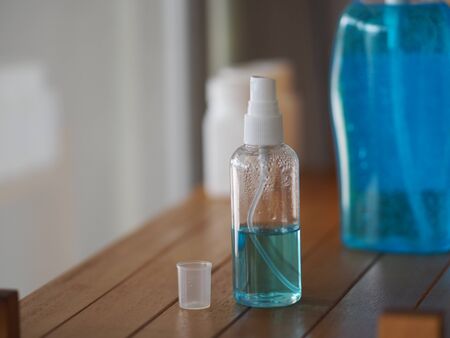 Alcoholic70 in bottle spray and gel alcoholic mixture with gelatin in clear Plastic bottle with pump...
