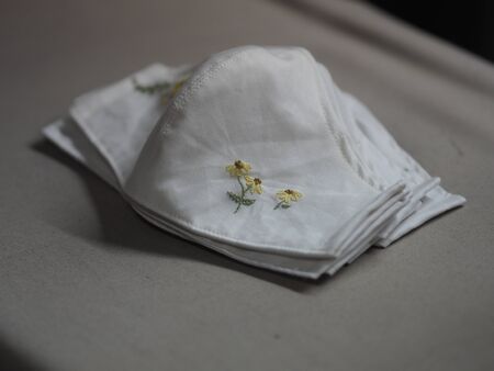Embroidery stick flower pattern on Fabric Face mask protective against during the dust PM 2.5,...