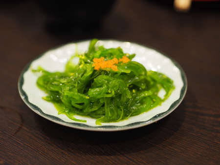 Japanese Seaweed salad green leaves foodの写真素材