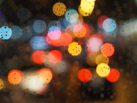 Colorful Bokeh background Abstract light white red green and yellow color bokeh beautiful blurred,...