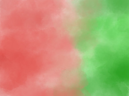 Paint Watercolor red and green color Pale Grunge Gradient colorful on white background Abstract Paper soft surface texture Design template for presentation Creative Graphic, wall-paper, card, poster, brochure, banner, plate, paper art, craftの写真素材