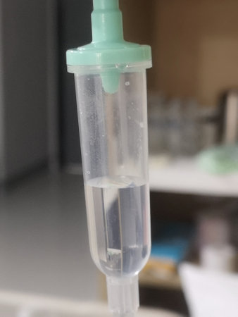 Injection Extension Tube saline solutionの写真素材